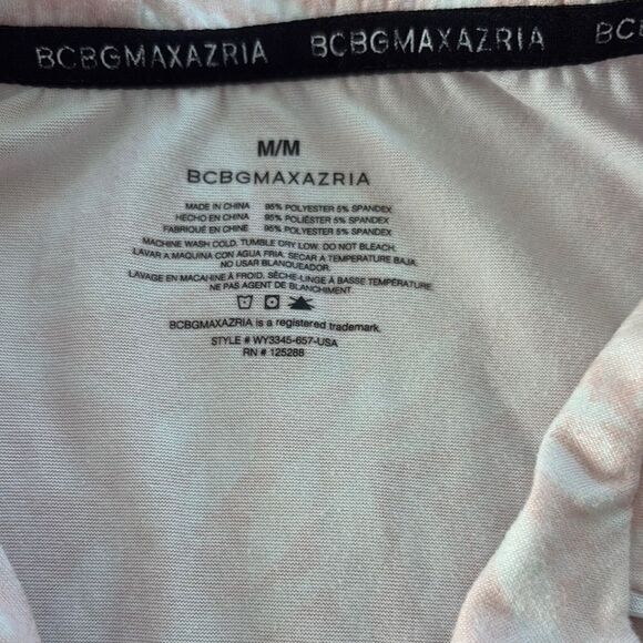 Pink and White Floral Cotton Pajama Set. Button top with elastic waist shorts. - Picture 2 of 6